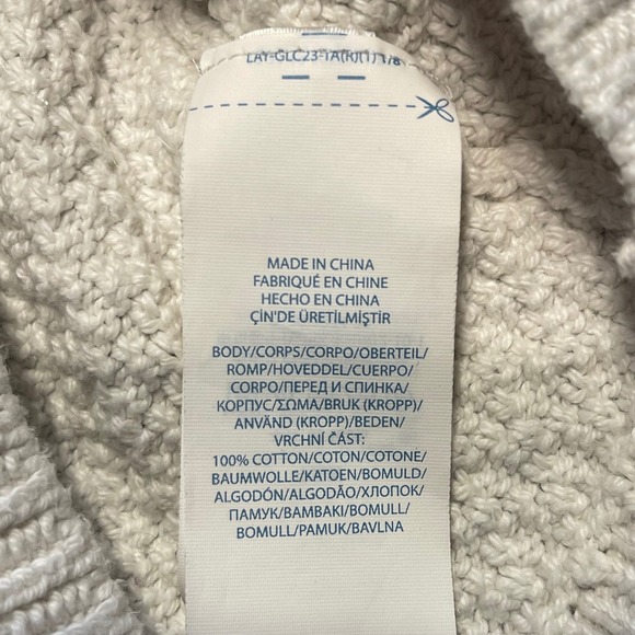 Ralph Lauren Baby Cream Quilted Knit Teddy Bear Heart Hoodie Cardigan 12M - Picture 5 of 6